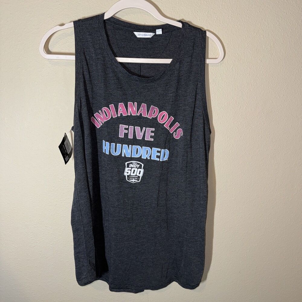 Camp David Men’s Sleeveless Shirt Gray Indy 500